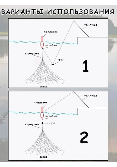 Qingmipy Balık Tutma Ağı Seti - 5 Gözlü Balık Avı Aksesuarı