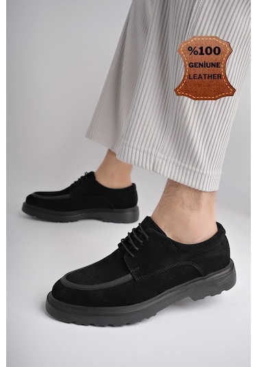 Muggo Samuel Garantili Günlük Klasik Hakiki Deri Casual Rahat Ortopedik Kalın Taban Erkek Ayakkabı 001