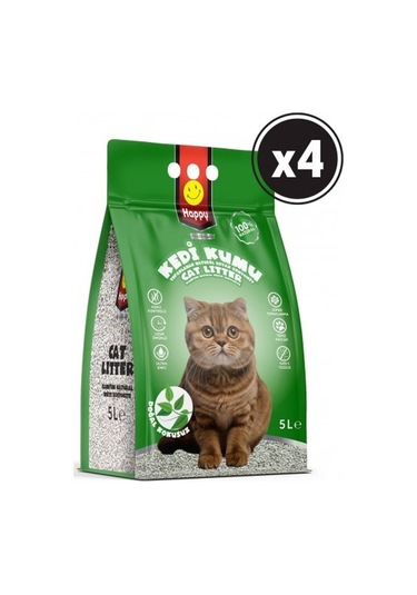 Happy Topaklanan Bentonit Natural Kedi Kumu 4 x 5 L