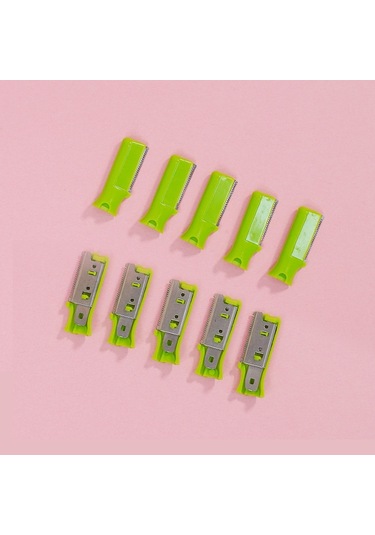 Sones Kaş Düzeltici İçin 10 Adet Paslanmaz Çelik Microblading Bıçağı Yeşil