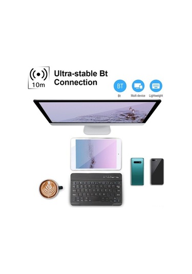 Novahub 3 Sistemli Çok Dilli Kablosuz Bluetooth Klavye - Siyah, Tablette Laptopta Uyumlu Diğer