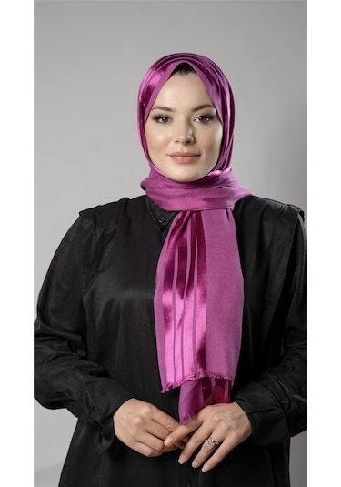 Hürrem Bone Şarabi Şerit Çizgili Şal Viskon Kumaş Bursa Dolama 202109 08 Mor
