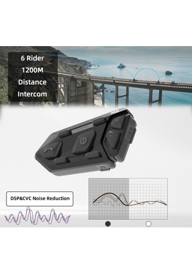 1 Adet Motosiklet Kaskı İnterkom 1200m Bt Kulaklık Kablosuz