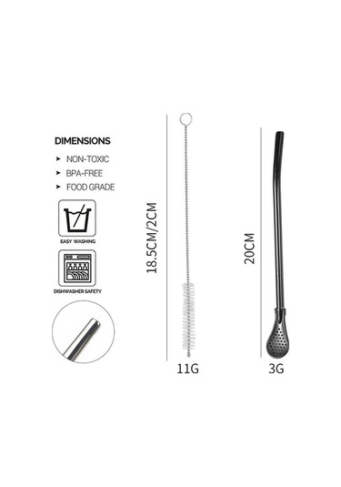 Novahub Renkli 304 Paslanmaz Çelik Çay Yerba Mate Kaşık Takımı - Elbise Kabarcık, Süzgeç, Karıştırma Kaşığı - Gümüş/altın/rose Altın/siyah 18cm Çok Renkli