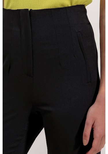 6650 Yüksek Bel Kumaş Pantolon - Siyah 6650bgd19-001-14570 001