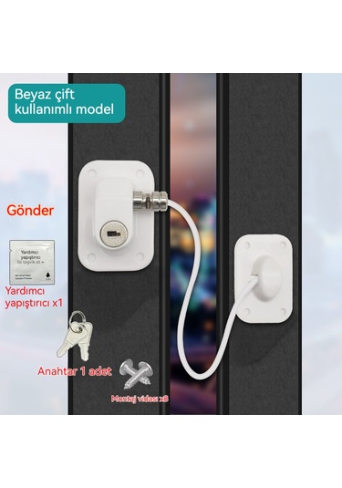 Deliksiz Çocuk Güvenlik Kilidi Buzdolabı Kilidi Pencere Kilidi Dolap Kilidi Mobilya Kilidi Evrensel Sürgülü Kapı Sınırlayıcı Çift Kullanımlı Beyaz