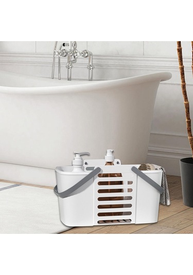 Homyl Duş Sepeti, Tahliye Delikli Ev Depolama Spor Salonu Beyaz