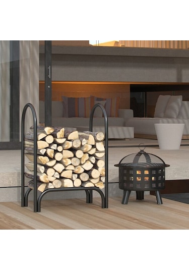 Soba Yanı Odunluk Bahçe Odunluğu Dekoratif Metal Odunluk