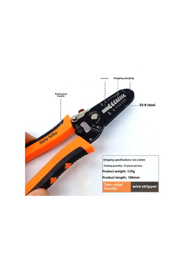 Maiyame 50 Çelik Dayanıklı Elektrikçi Aleti: 7 İnç El Kesici - Kablolu İçeriği Soğuran, Basan Ve Kesen Turuncu-siyah Büyük Boy