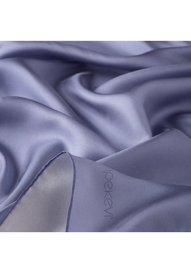 İpekevi Düz Twill İpek Eşarp - Metalik Mavi Metalik Mavi