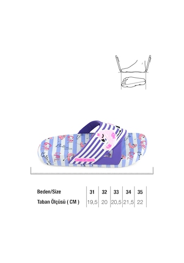 Gezer Kız Çocuk Yazlık Ballerina Pu Islak Zemine Uygun Ev Banyo Bahçe Havuz Terlik Eflatun