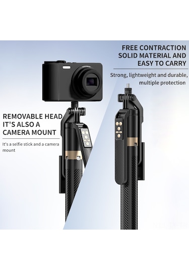 Teltree 360 Dönebilir Alüminyum Alaşımlı Çok Amaçlı Selfie Çubuğu, Titreşim Önleyici Tripod Ve Uzaktan Kumanda Dahil