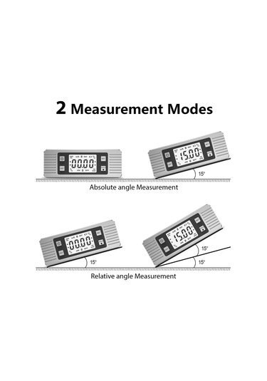Moveevo Dijital Seviye Jd11 - Abs Malzeme, 4x90 Ölçüm Aralığı, 0.05 Çözünürlük, Manyetik Fonksiyon, Sayısal Ekran - Gümüş