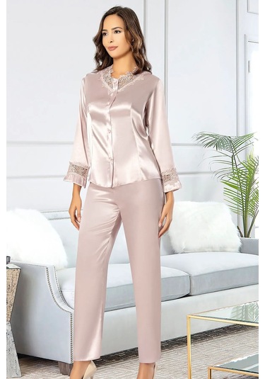 Xses 1002 Kadın Çeyizlik Saten 6'lı Takım-pudra Pudra