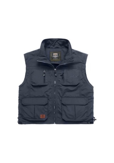 Skycıty Erkek Açık Hava Fotoğrafçılık & Balıkçılık İçin Çok Cepli Çabuk Kuruyan Tibet İpek Kumaş Yelek - M Çok Renkli