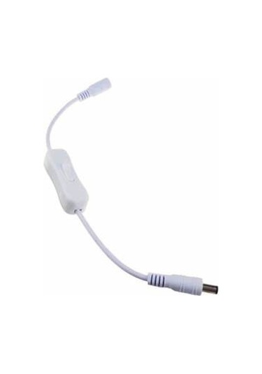 Anahtarlı Dc Adaptör Güç Bağlantı Uzatma Kablosu 20cm Beyaz