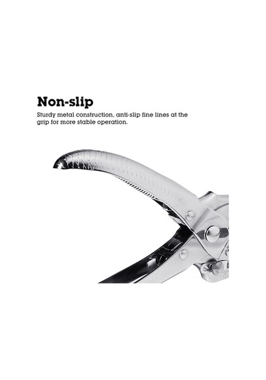 Yifomall Çok Fonksiyonlu Delik Açma Pensesi, 100 Adet Metal Halka İle Deri Ve Kumaşlar İçin El Tipi Zımba Makinesi Gümüş