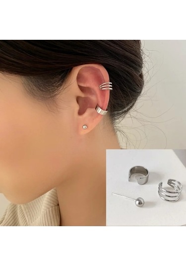 Flybuy Yeni Yapraklar Vintage Sahte Renk Olmayan Manşet Kulak E2092 Delici Cm-gümüş Altın Adet/grup 5 1.50 Jr Gümüş