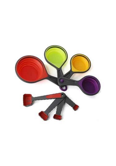 Ruicoo Bakım Ve Pişirme İçin 8 Parça Silikon Ölçü Kupa Ve Kaşık Seti - Ölçümlü, Esnek Ve Dayanıklı Ev Gereci Diğer