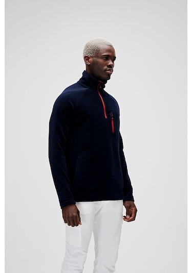 Bad Bear Husky Erkek Yarım Fermuarlı Lacivert Polar 19.02.21.006- Lacivert