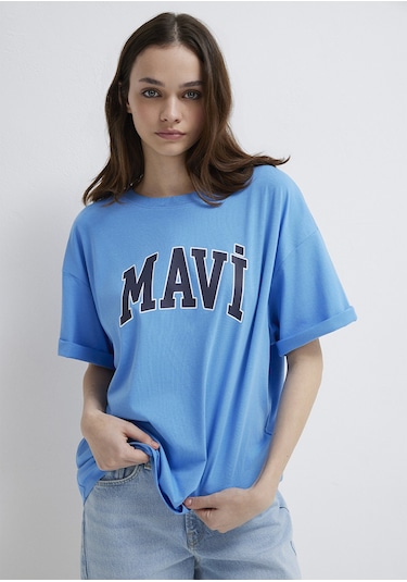 Mavi - Mavi Logo Baskılı Mavi Tişört 1600843-91478 Mavi