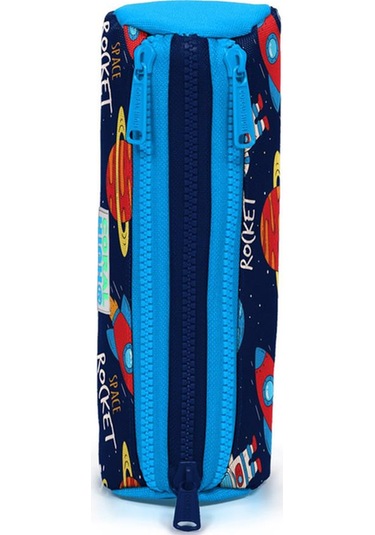 Coral High Kids Lacivert Uzay Desenli Üç Bölmeli Kalem Çantası 22