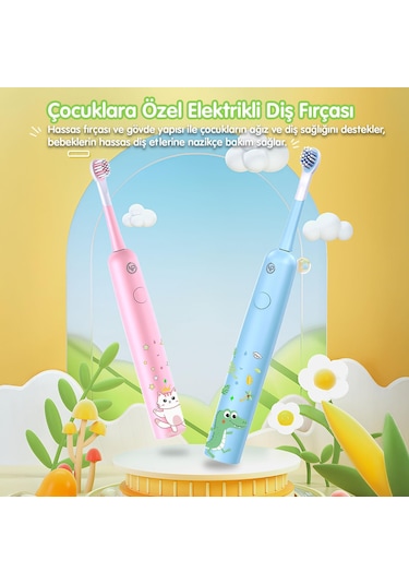 Npo Nicefeel X500 39600vps Şarjlı Sonic Çocuk Diş Fırçası-pembe