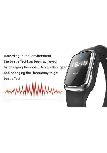 Dolıty Anti Böcek İzle Ultrasonik Kovucu Bileklik Siyah Siyah