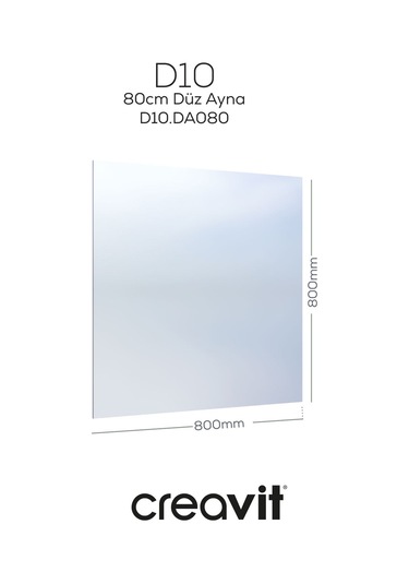 D10 80 Cm Düz Ayna Beyaz