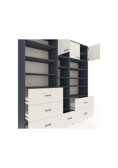Hyperion Dolap 17 Raflı 6 Çekmeceli 3 Kapaklı 220x44x243 Antrasit-aytaşı/aytaşı Aytası/aytası Hyperion Dolap 17 Raflı 6 Çekmeceli 3 Kapaklı 220x44x243 Antrasit-aytaşı/aytaşı Aytası/aytası