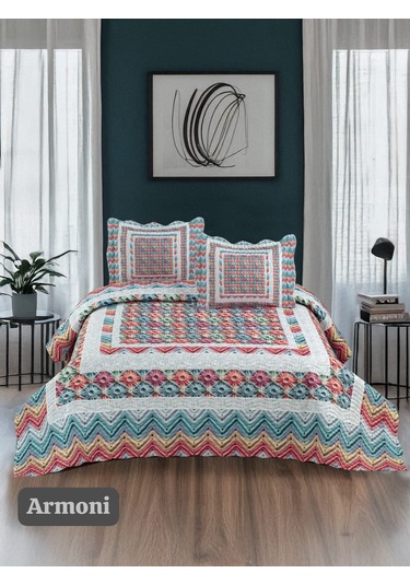 Örtüm Çift Kişilik Kapitone Yatak Örtüsü Turuncu