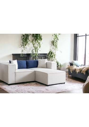 Nova 3 Modül Modüler L Köşe Koltuk Takımı Beyaz