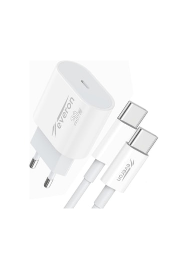 Everon EVR-013-C20W Type-C to Type-C Kablolu Şarj Cihazı