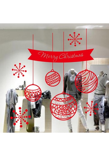 Gajeena Noel Dekorasyonu Pvc Duvar Sticker - Geri Çekilebilir Pencere Cam Aksesuarı M-122 Diğer