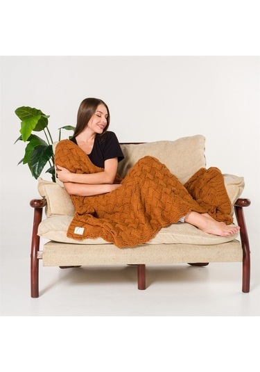 Serenita Saç Örgü Triko Tv Battaniyesi Throw Koltuk Şalı (538861623)-110X160
