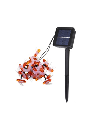 Dofolink Solar Arı Desenli Led Işık Zinciri 30 Led 6.3m 8 Işık Modu Ip44 Su Geçirmez Bahçe Dekorasyonu Turuncu