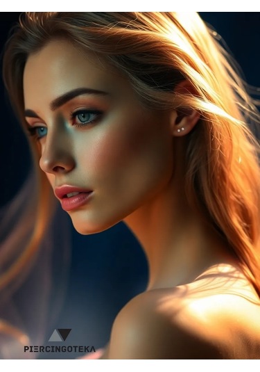 Piercingoteka Küpe Labret, Tragus Ve Helix Piercing İçin Taşlı 179628828 Gri