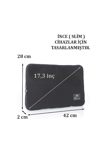 Çantachım 17'' Ve 17.3'' Inç Apple Uyumlu MacBook File Sünger Laptop Kılıfı