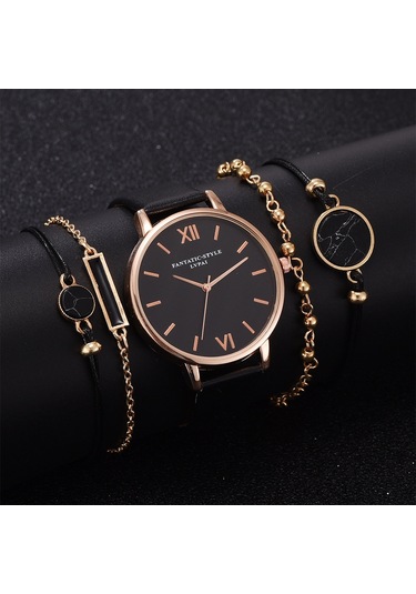 Padalink Siyah Klasik Kol Saati Seti - Akıllı Tasarım, Dayanıklı Pu Kordon Ve Bileklik İle Modern Kadın Aksesuarı Diğer