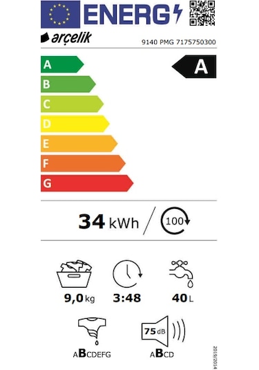 Arçelik 9140 PMG 1400 Devir 9 KG Çamaşır Makinesi
