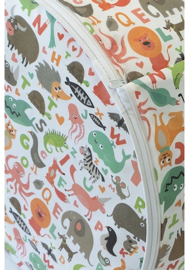 Vedsey Silindir Hayvan Desenli Çok Amaçlı Düzenleyici Hurç 45 x 50 CM Beyaz