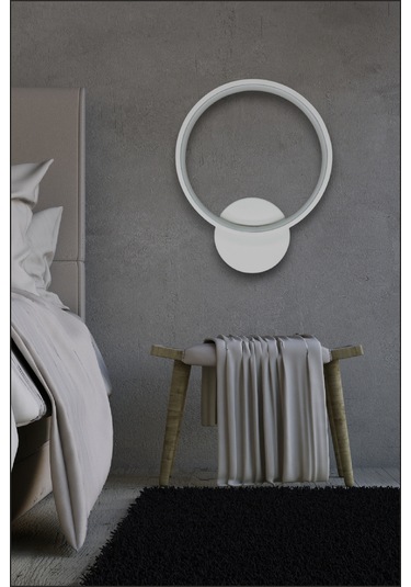 Aura Beyaz Renk Gün Işığı Ledli Hol - Banyo - Mutfak Duvar Aplik Beyaz