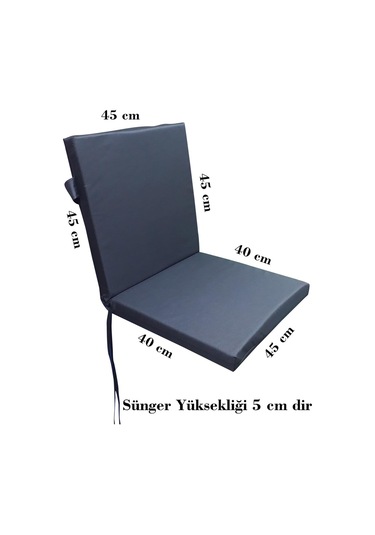 Mirzade 6 Adet Elit Su Geçirmez Yüksek Arkalı Minder-siyah