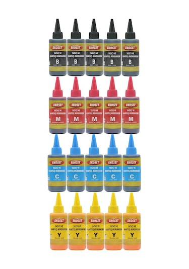 Ekoset Epson L200 L210 L220 Uyumlu Mürekkep 4 Renk 4X500 ML