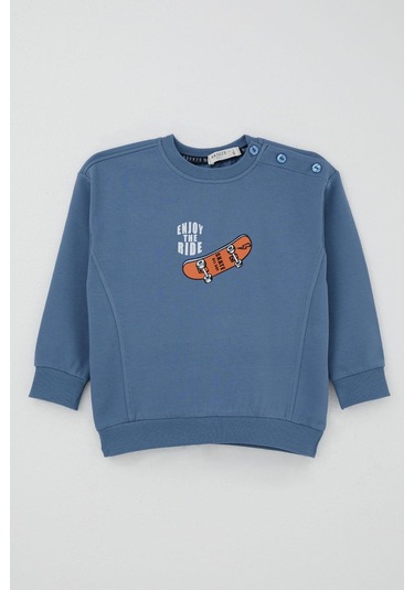 Breeze Erkek Bebek Eşofman Takımı Kaykay Zamanı 9 Ay-3 Yaş, İndigo İndigo