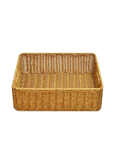 Morponi 3'lü Rattan Dekoratif Rustik Çok Amaçlı Sepet - Organizer Sarı