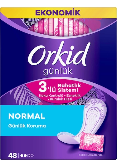Orkid Günlük Koruma Tekli Paketlerde Günlük Ped 48'li
