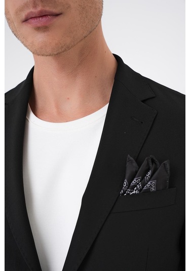 Comfort Fit Mono Yaka Torba Cep Casual Siyah Ceket C 707 Siyah