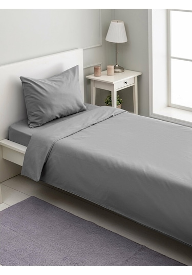 Tek Kişilik 100X200 Lastikli Çarşaf Takımı-Gri