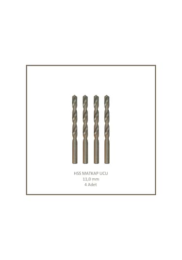 Hss Matkap Ucu 11 Mm, Metal, Ahşap, Plastik İçin 4 Adet